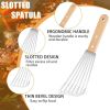 Metal Spatula for Cast Iron Skillet, Stainless Steel Fish Spatula Turner with Wooden Handle, Small Kitchen Spatula Flipper for Cooking Grill Griddle