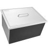 VEVOR Drop in Ice Chest, 22"L x 17"W x 12"H Stainless Steel Ice Cooler, Commercial Ice Bin with Cover, 40 qt Outdoor Kitchen Ice Bar