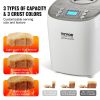 VEVOR Bread Maker, 15-in-1 3LB Dough Machine, Nonstick Ceramic Pan Automatic Breadmaker with Gluten Free Setting, Whole Wheat Bread Making, Digital