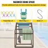 VEVOR Pool Towel Rack, 5 Bar, Brown, Freestanding Outdoor PVC Trapedozal Poolside Storage Organizer, Include 8 Towel Clips, Mesh Bag, Hook