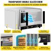 VEVOR Commercial Convection Oven, 47L/43Qt, Half-Size Conventional Oven Countertop, 1600W 4-Tier Toaster w/ Front Glass Door