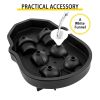 VEVOR Skull Ice Cube Tray, 6-Grid Skull Ice Ball Maker, Flexible Black Silicone Ice Tray with Lid & Funnel