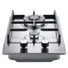 VEVOR Gas Cooktop 12 inch, Max 12250BTU 2 Burners Built-in Stainless Steel Gas Stove Top