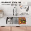 VEVOR Kitchen Sink, 304 Stainless Steel Drop-In Sinks, Undermount Single Bowl Basin with Ledge and Accessories