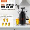 VEVOR Beer Growler Tap System, 64Oz 1.89L Mini Keg, 304 Stainless Steel Pressurized Beer Growler, Keg Growler with Pressure Display