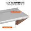 VEVOR 18" x 48" Stainless Steel Shelf, Wall Mounted Floating Shelving with Brackets, 400 lbs Load Capacity Commercial Shelves