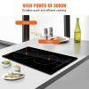 VEVOR Electric Cooktop, 2 Burners, 12'' Induction Stove Top, Built-in Magnetic Cooktop 3000W, 9 Heating Level Multifunctional Burner