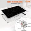 VEVOR Electric Cooktop, 5 Burners, 36'' Induction Stove Top, Built-in Magnetic Cooktop 9200W, 9 Heating Level Multifunctional Burner