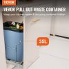 VEVOR Pull-Out Trash Can, 35L Single Bin, Under Mount Kitchen Waste Container with Slide, Handle and Door Mounting Kit