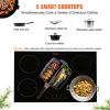 VEVOR Electric Cooktop, 5 Burners, 36'' Induction Stove Top, Built-in Magnetic Cooktop 9200W, 9 Heating Level Multifunctional Burner