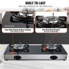 VEVOR Gas Cooktop 28 inch, Max 10100BTU 2 Burners Tempered Glass Countertop Gas Stove Top