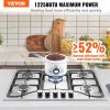 VEVOR Gas Cooktop 30 inch, Max 12250BTU 5 Burners Built-in Stainless Steel Gas Stove Top