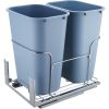 VEVOR Pull-Out Trash Can, 35Lx2 Double Bins, Under Mount Kitchen Waste Container with Slide and Door Mounting Kit