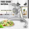 VEVOR Rotary Cheese Grater, Zinc Alloy Rotary Vegetable Mandoline, Manual Cheese Mandoline w/ 5 Stainless Steel Cutting Cones