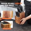 VEVOR Universal Knife Holder, Acacia Wood Knife Block Without Knives, Two-Tier Knife Storage Stand with PP Brush