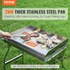 VEVOR Stove Top Griddle, 23.5"x16" Pre-Seasoned Stainless Steel Griddle, Rectangular Double Burner Griddle Pan