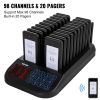 VEVOR F103 Restaurant Pager System 20 Pagers, Max 98 Beepers Wireless Calling System, Touch Keyboard with Vibration, Flashing and Buzzer for Church