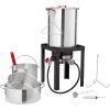 VEVOR Turkey Deep Fryer, 30-qt Turkey & 10-qt Fish Steamer Cooker Set, Outdoor Aluminum Seafood Frying Pot, 54,000 BTU Burner Propane Gas Boiler