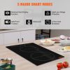 VEVOR Electric Cooktop, 2 Burners, 12'' Induction Stove Top, Built-in Magnetic Cooktop 3000W, 9 Heating Level Multifunctional Burner