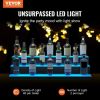 VEVOR LED Lighted Liquor Bottle Display, 3 Tiers 40 Inches, Illuminated Home Bar Shelf with RF Remote & App Control 7 Static Colors 1-4 H Timing