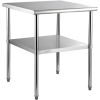 VEVOR Stainless Steel Prep Table, 30 x 30 x 36 Inch, 800lbs Load Capacity Heavy Duty Metal Worktable with Adjustable Undershelf & Feet