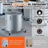 VEVOR Fryer Grease Bucket, 16 Gal Oil Disposal Caddy with Caster Base, Carbon Steel Rust-Proof Coating, Oil Transport Container with Lid, Lock Clips