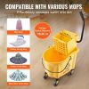 VEVOR Mop Bucket with Wringer, 26 Qt. Commercial Mop Bucket with Side Press Wringer, Side-Press Mop Bucket and Wringer Combo on Wheels