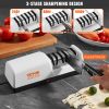 VEVOR Electric Knife Sharpener, 3 Stages Kitchen Knife Sharpener for Quick Sharpening & Polishing, Professional Knife Sharpener with Diamond Abrasives