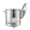 VEVOR Stainless Steel Kettle, 5 GALLON Brewing Pot, Tri Ply Bottom for Beer, Brew Kettle Pot, Home Brewing Supplies Includes Lid, Handle, Thermometer