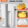 VEVOR Digital Electric Hand Mixer, 5-Speed, 200W Portable Electric Handheld Mixer, with Turbo Boost Beaters Dough Hooks Whisks Storage Bag