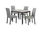 5-Piece Dining Set with Faux Marble Tabletop, Faux Marble dining table set for 4, Modern Wooden Dining Table Set for Kitchen and Dining Room