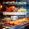 VEVOR 6 Pack Hotel Pans, Full Size Anti-Jam Steam Pan, 0.8mm Thick Stainless Steel Restaurant Steam Table Pan, 2.5-Inch Deep Commercial Table Pan