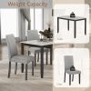 5-Piece Dining Set with Faux Marble Tabletop, Faux Marble dining table set for 4, Modern Wooden Dining Table Set for Kitchen and Dining Room