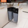 VEVOR Pull-Out Trash Can, 35Lx2 Double Bins, Under Mount Kitchen Waste Container with Slide and Door Mounting Kit