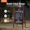 VEVOR A Frame Chalkboard Sign, Double-Sided Sidewalk Signs, Freestanding Vintage Wooden Chalk Board with Chalks & Magnetic Eraser