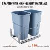 VEVOR Pull-Out Trash Can, 35Lx2 Double Bins, Under Mount Kitchen Waste Container with Slide and Door Mounting Kit