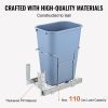 VEVOR Pull-Out Trash Can, 35L Single Bin, Under Mount Kitchen Waste Container with Slide, Handle and Door Mounting Kit