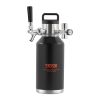 VEVOR Beer Growler Tap System, 64Oz 1.89L Mini Keg, 304 Stainless Steel Pressurized Beer Growler, Keg Growler with Pressure Display