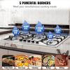 VEVOR Gas Cooktop 30 inch, Max 12250BTU 5 Burners Built-in Stainless Steel Gas Stove Top