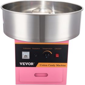 VEVOR Electric Cotton Candy Machine, 1000W Candy Floss Maker, Commercial Cotton Candy Machine with Stainless Steel Bowl, Sugar Scoop, and Drawer (Cart: NO, Bubble Cover: NO)