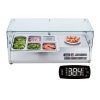 VEVOR Refrigerated Condiment Prep Station, 130 W Countertop Refrigerated Condiment Station, with 1 1/3 Pan & 4 1/6 Pans, 304 Stainless Body and PC Lid