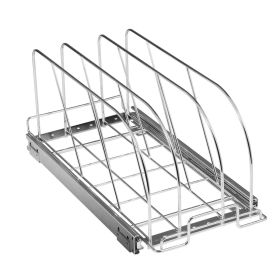 VEVOR Pan and Pot Rack, Expandable Pull Out Under Cabinet Organizer, Cookie Sheet Baking Pans tray Organization, Adjustable Wire Dividers (Width: 8.5 inch, Number of Layers: Single Layer)