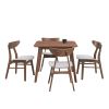 (1 Table with 4 Chairs)Wooden Dining Table Set, Modern Simple Design Square Kitchen Table and Fabric Upholstered Dining Chairs for Dining Room