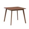 (1 Table with 4 Chairs)Wooden Dining Table Set, Modern Simple Design Square Kitchen Table and Fabric Upholstered Dining Chairs for Dining Room