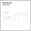 (1 Table with 4 Chairs)Wooden Dining Table Set, Modern Simple Design Square Kitchen Table and Fabric Upholstered Dining Chairs for Dining Room